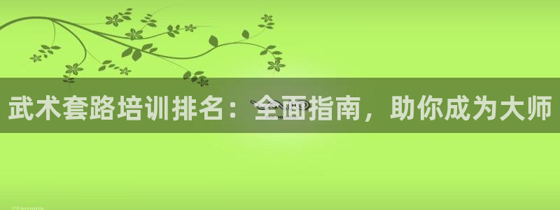 欧陆娱乐平台登录：武术套路培训排名：全面指南，助你成